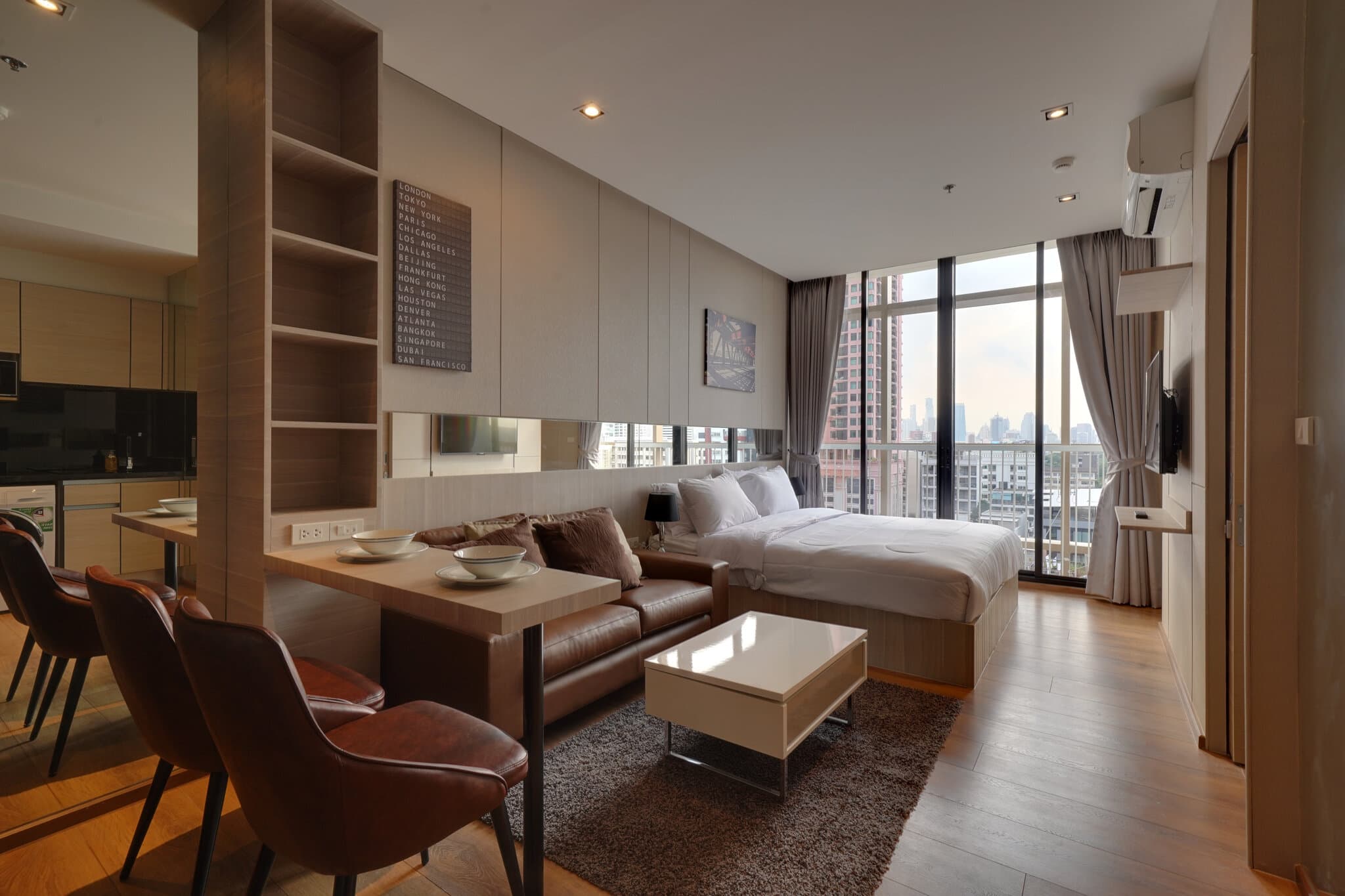 Show unit living area — fully furnished